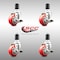 Service Caster 3 Inch 316SS Red Poly Swivel 1-1/2 Inch Expanding Stem Caster Set Brake SCC SCC-SS316EX20S314-PPUB-RED-TLB-112-4 - alternate 3